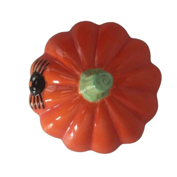 Hallmark Jack-O-Lantern Pumpkin Spider Candy Dish Cookie Jar Halloween Decor - Picture 6 of 7